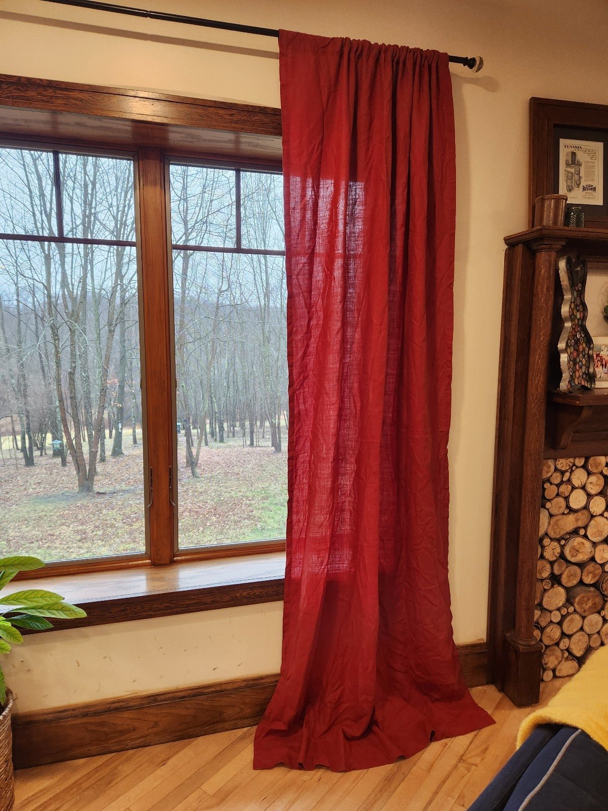 Restoration Hardware Linen Curtains Red Rust 108 x 50