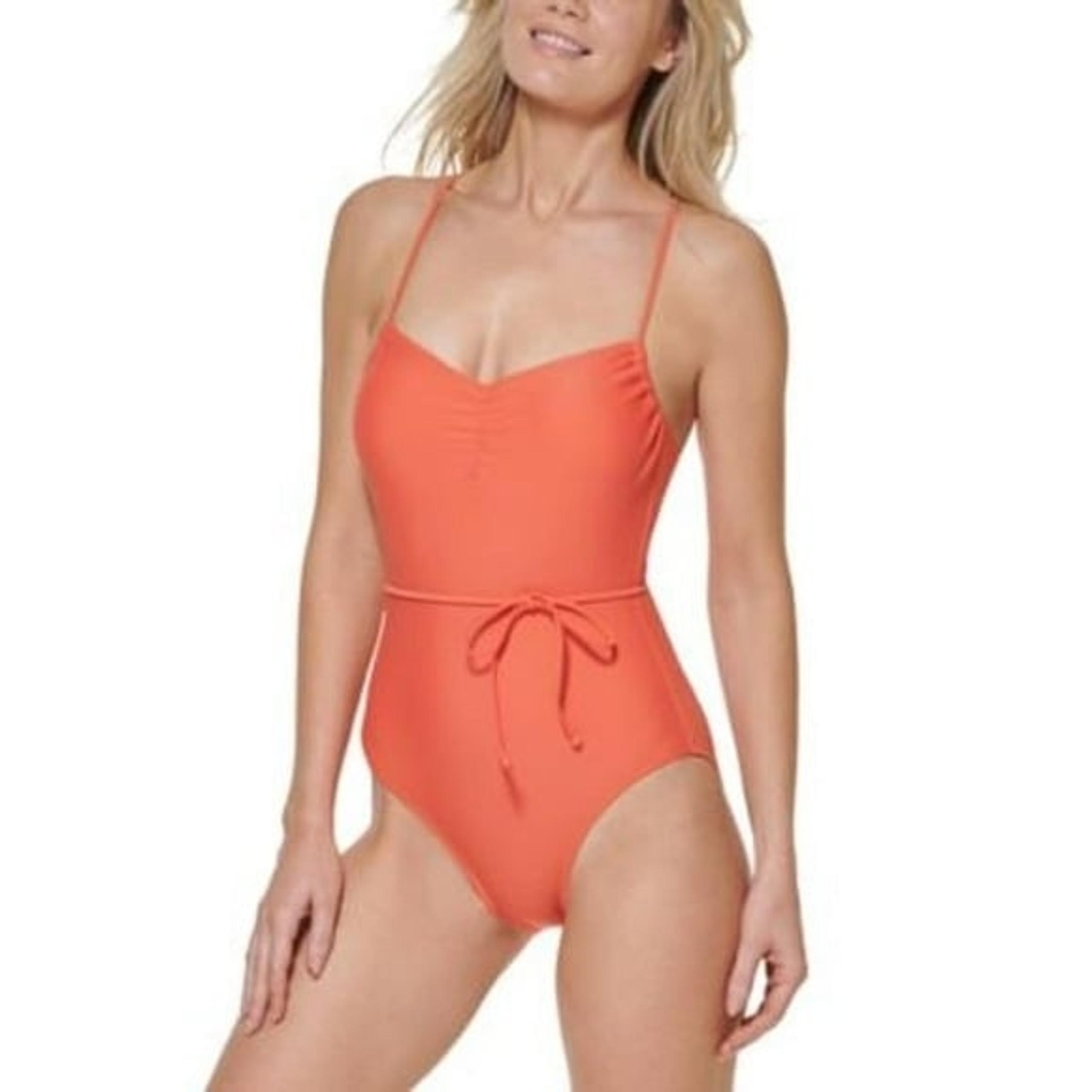 Tommy Hilfiger EMBERGLOW Crisscross-Back Tie-Belt One-Piece Swimsuit size 18