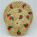Set of 3 Woven Wicker Rattan Boho Hot Plate Trivets Straw Raffia Tan Green Red