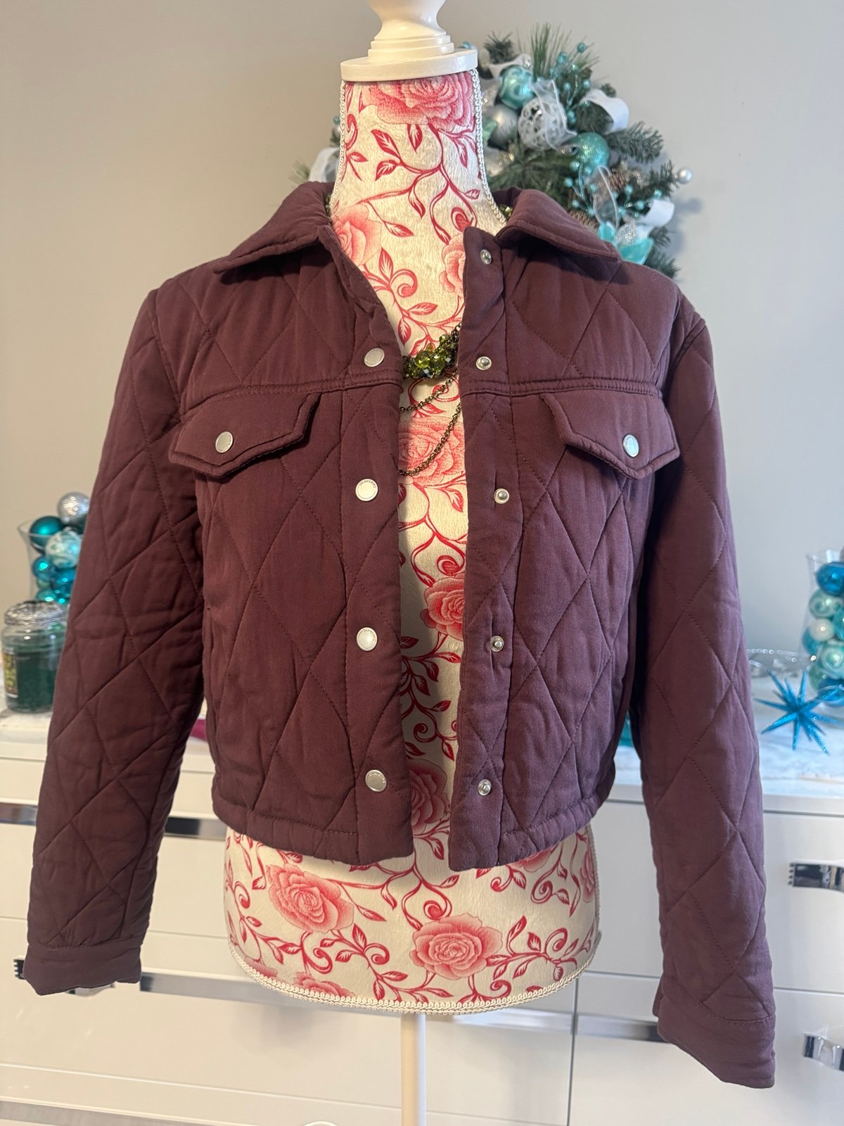 BLANK-NYC Quilted Burgundy Wine Jacket XS, NWT