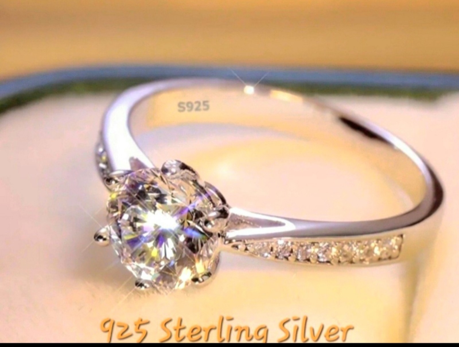 925 Sterling Silver 1 Carat stone ring. Hypoallergenic Size 7. NWT. Fast Ship
