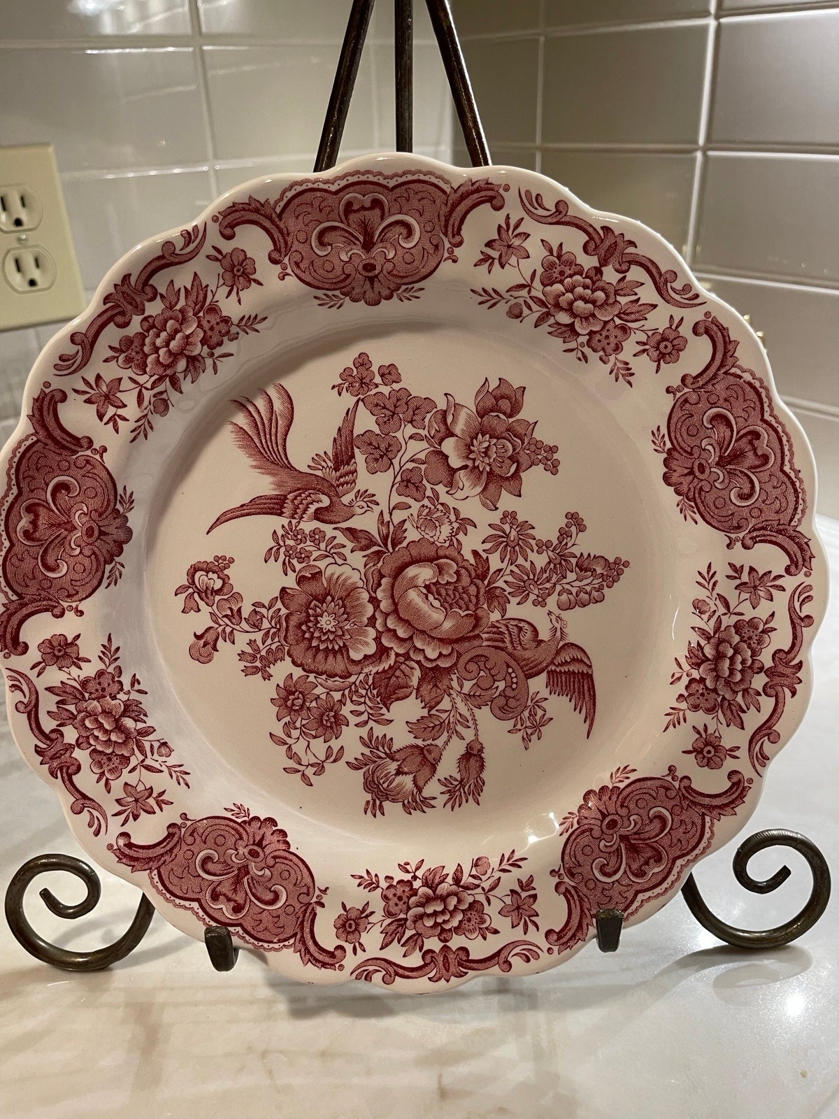 Windsor Pink Dinner Plate By Ridgway - Set Of x4