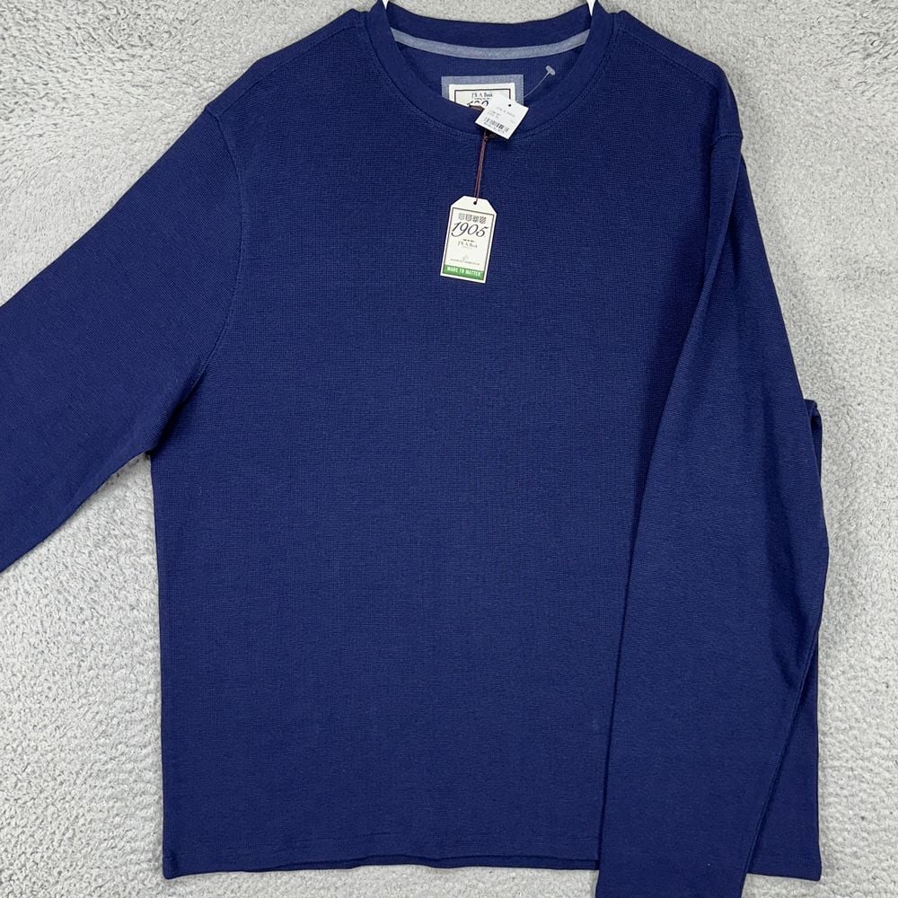 Jos. A. Bank 1905 Crewneck Sweatshirt Mens XL Blue Tailored Fit Lightweight NEW