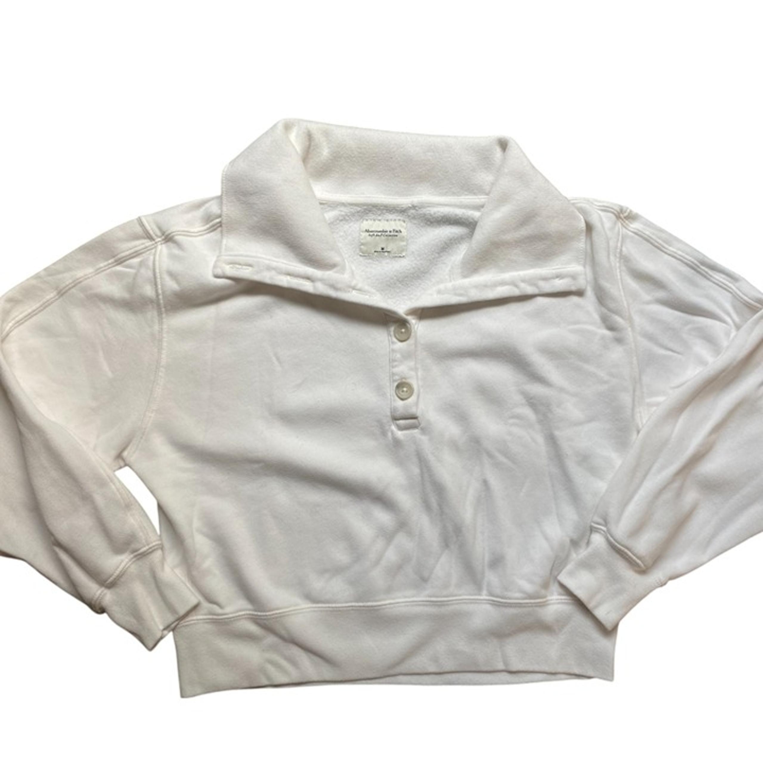 NWOT Abercrombie & Fitch Drama Wedge Henley Soft A&F Collection Size M White