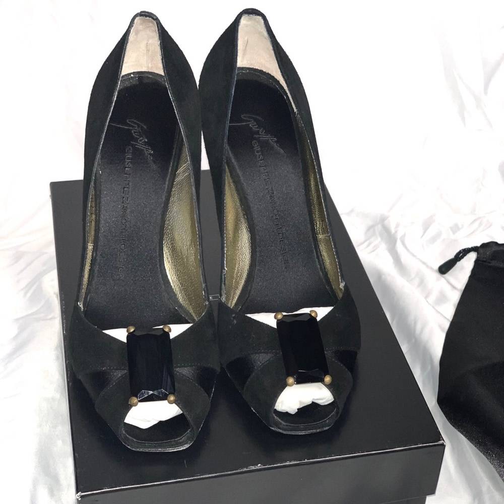 Guiseppe zanotti black gem heels