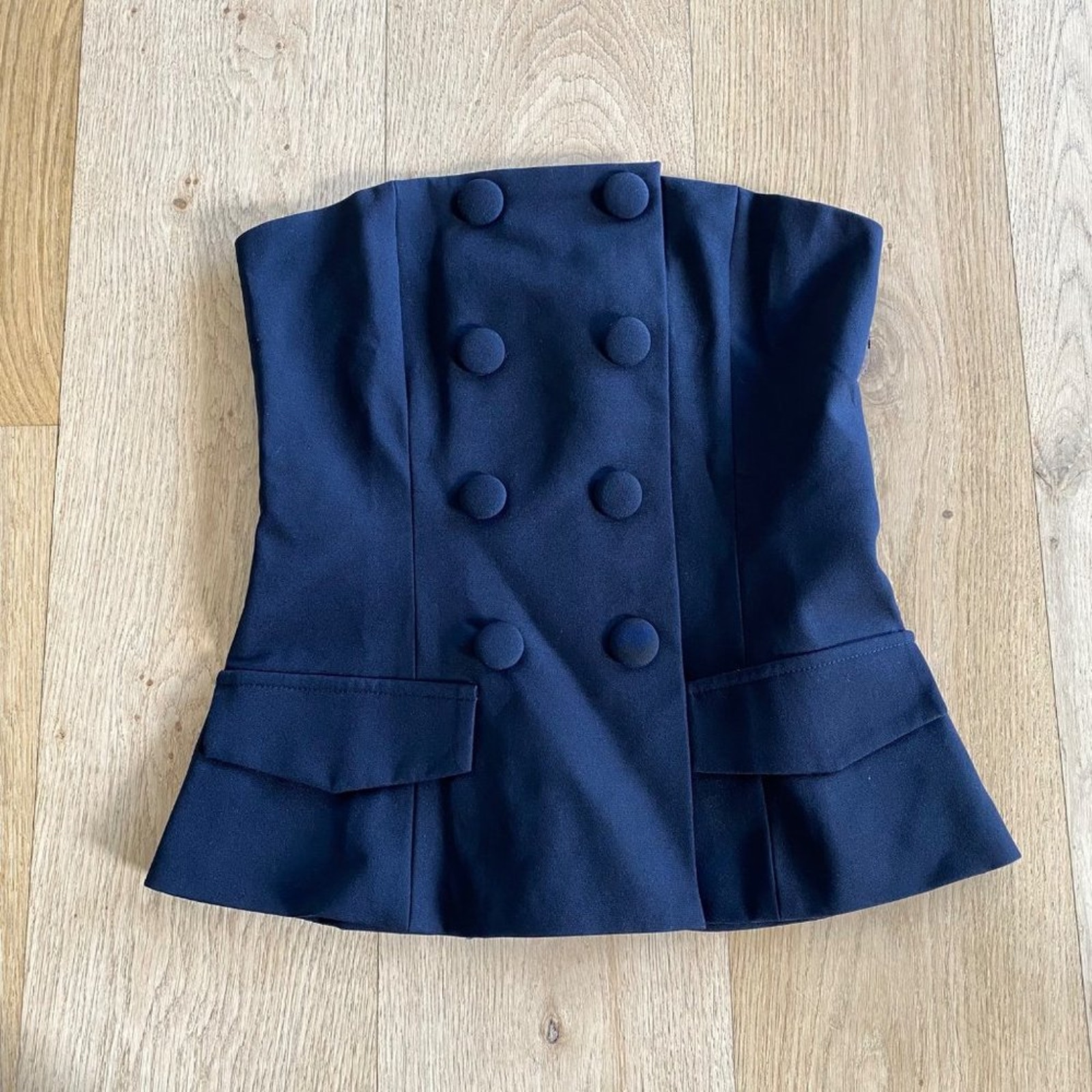 Bianca and Bridgett - Blazer Style Strapless Corset Top in Black