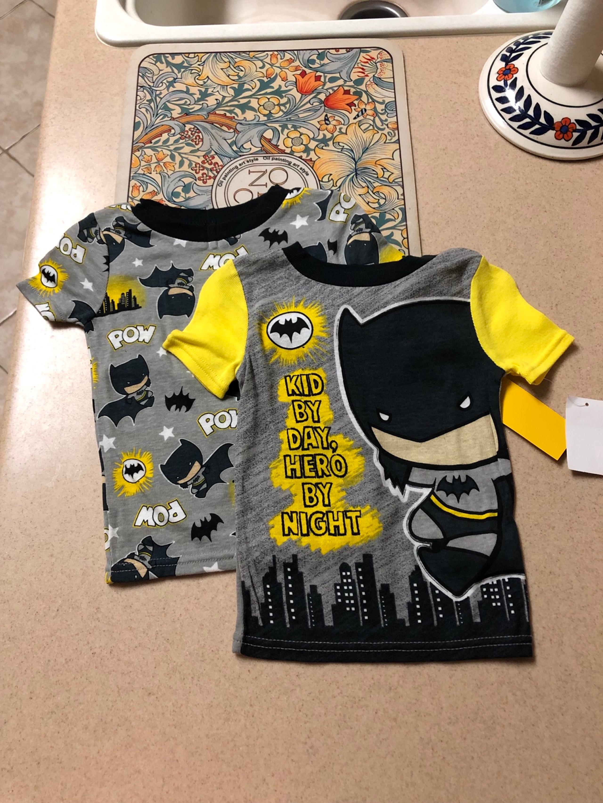 NWT DC Comics Batman Boys Pajama Top / Shirt x 2  3T