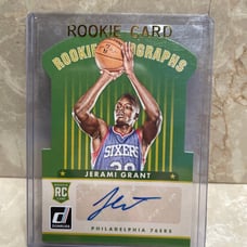 2014-15 Panini Donruss Green Die-Cuts 42/49 Jerami Grant #20 Rookie Auto RC Card