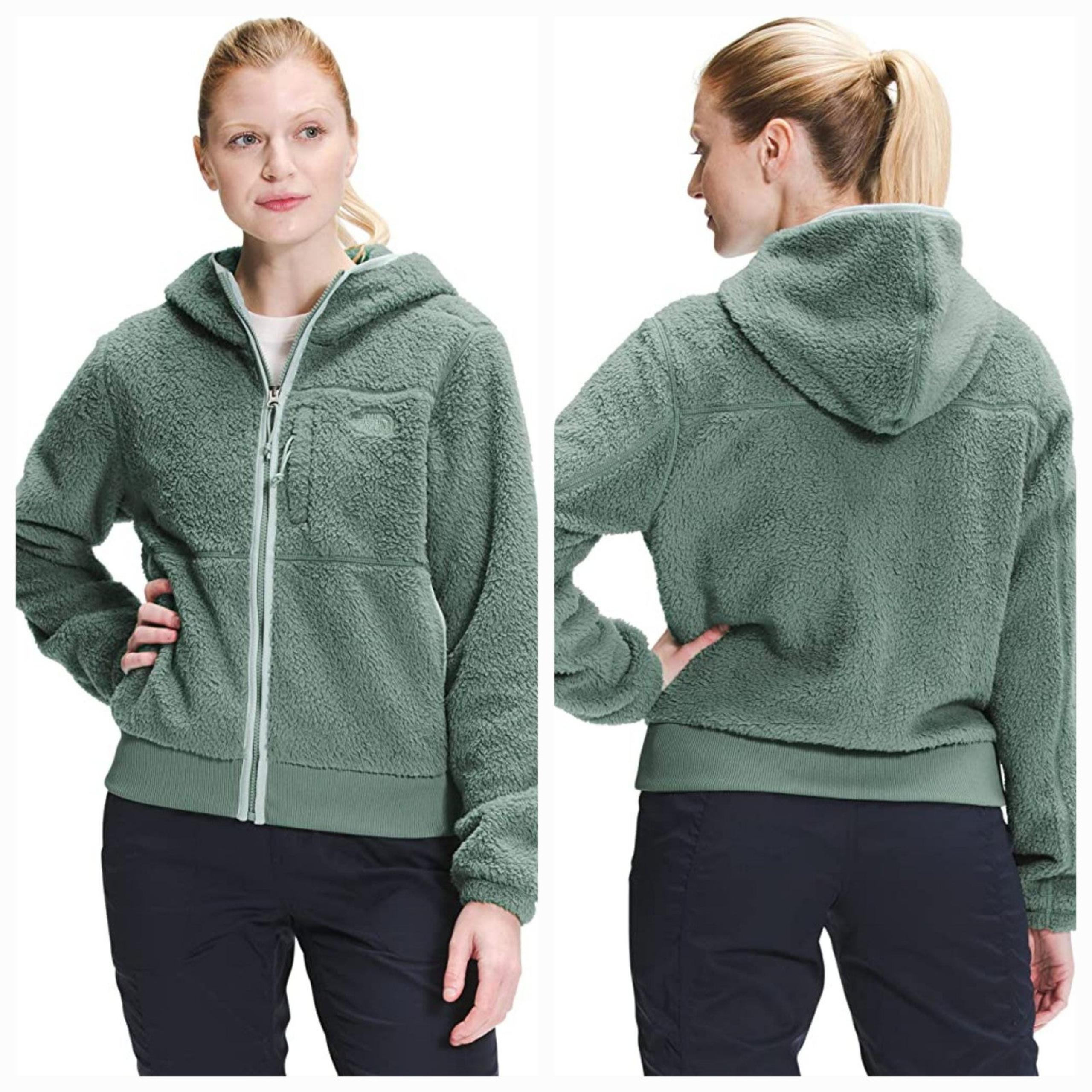 ❄️NeW❄️ Women's THE NORTH FACE DUNRAVEN SHERPA FLEECE FULL-ZIP HOODIE JACKET L