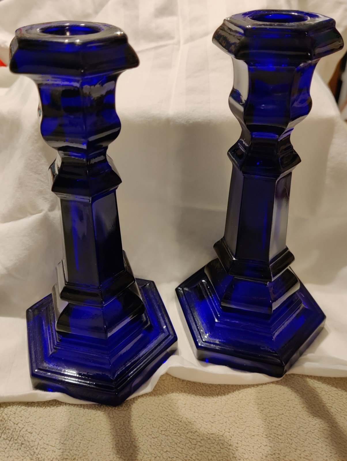 Cobalt Blue Candlesticks