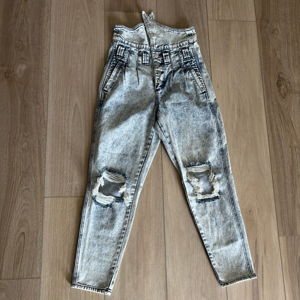 NWT Tacoola Senorita's Jeans Size 6 - 28 Fold Down High Waist Acid Wash