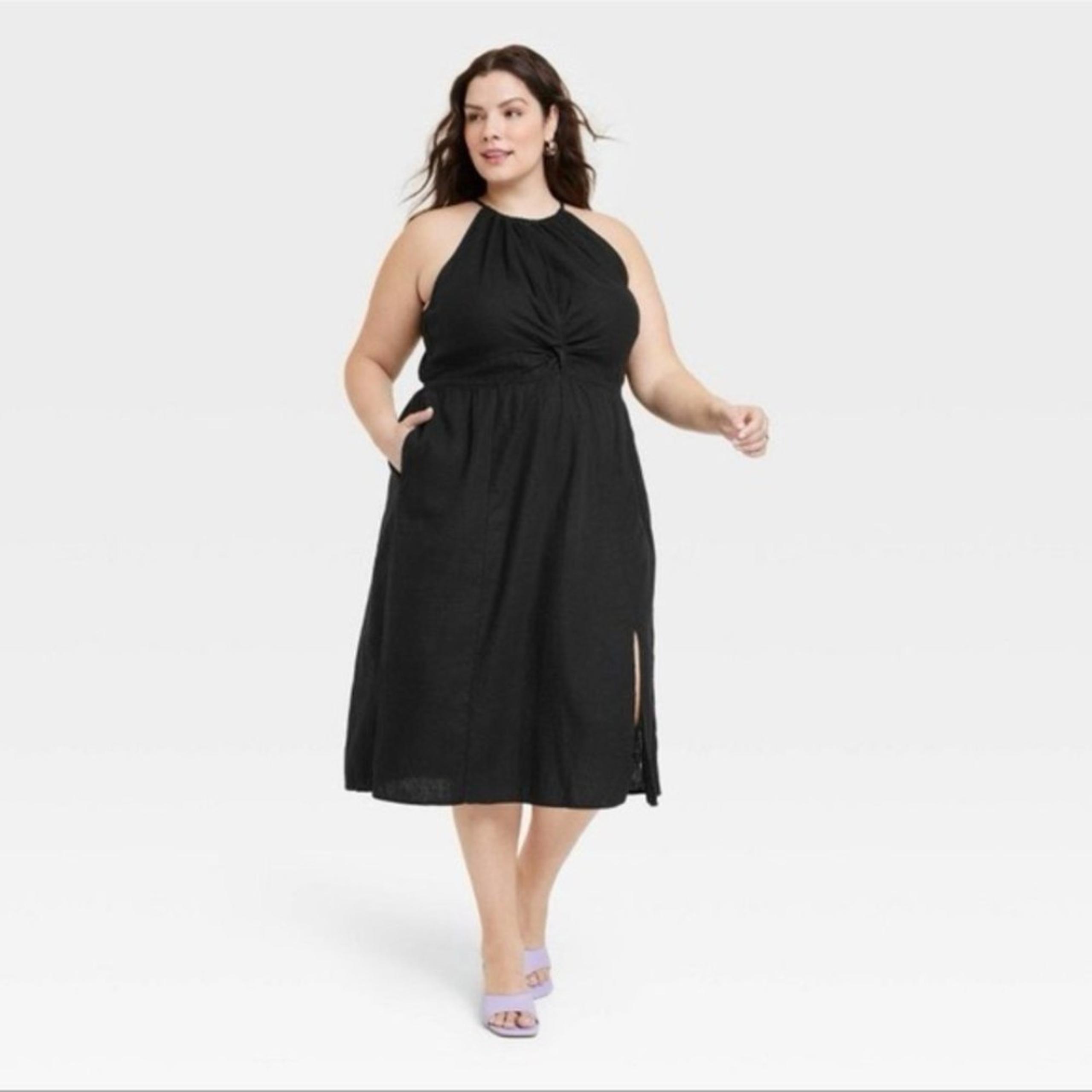 Women's Halter Neck A-Line Dress - Ava & Viv ~ 3X