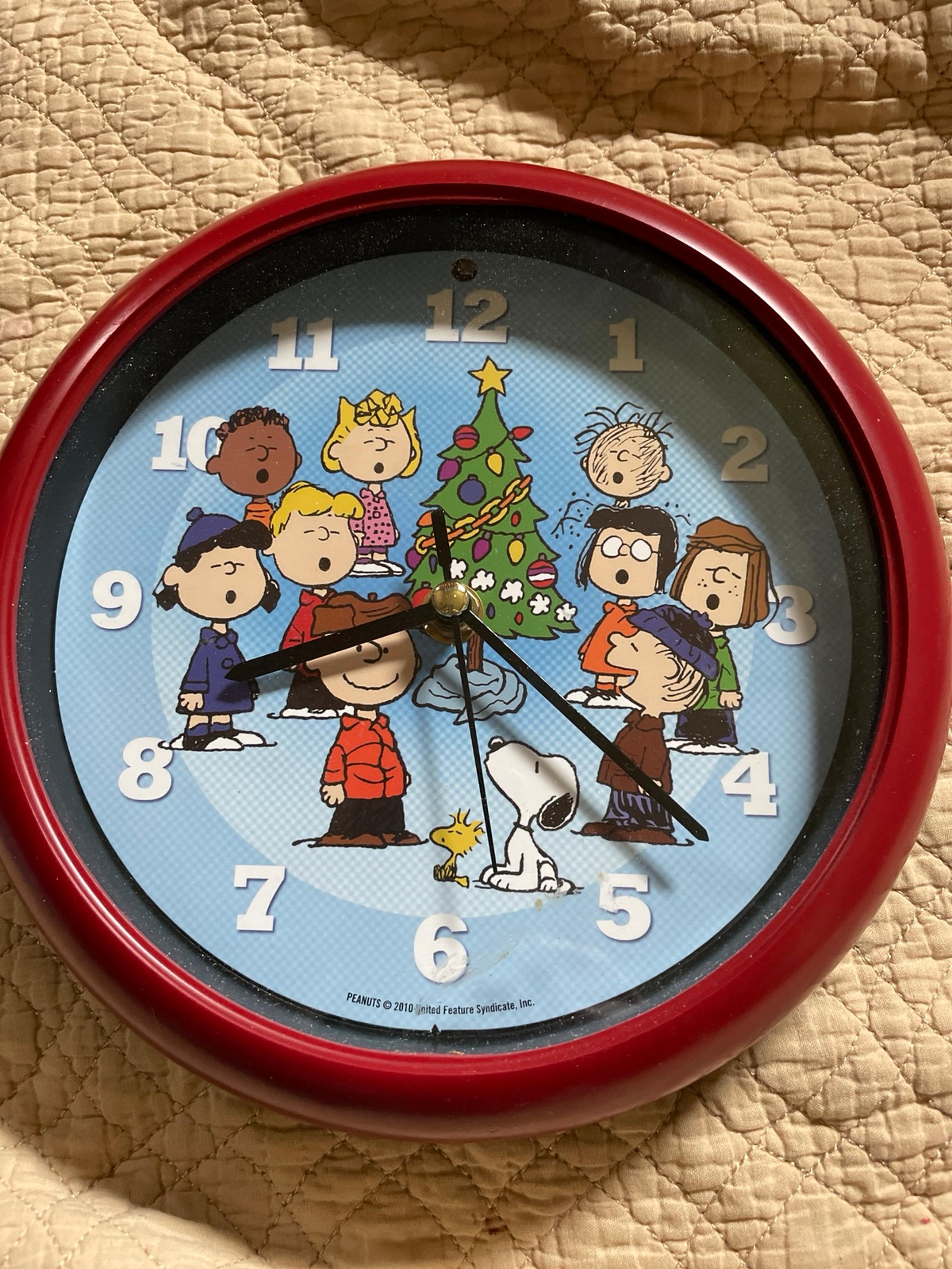 Peanuts Christmas Carol Wall Clock