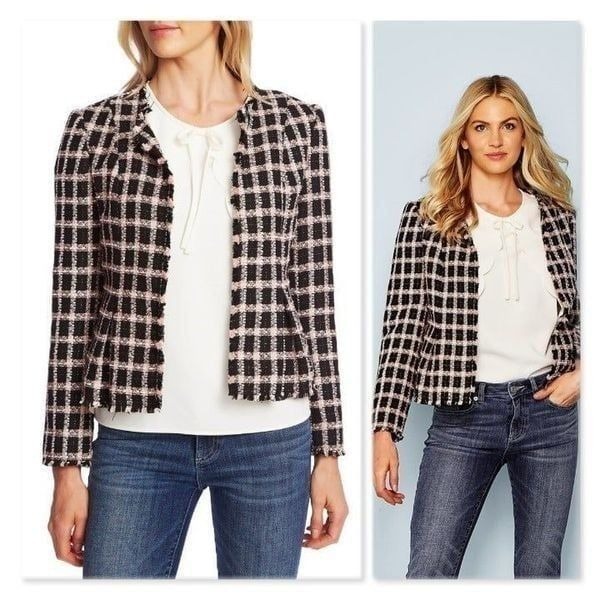 Cece by Cynthia Steffe Grid Tweed Jacket