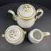 Antique Haviland Limoges Gilded Acorn Coffee/Tea Pot Sugar Bowl and Creamer Set