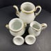 Antique Haviland Limoges Gilded Acorn Coffee/Tea Pot Sugar Bowl and Creamer Set