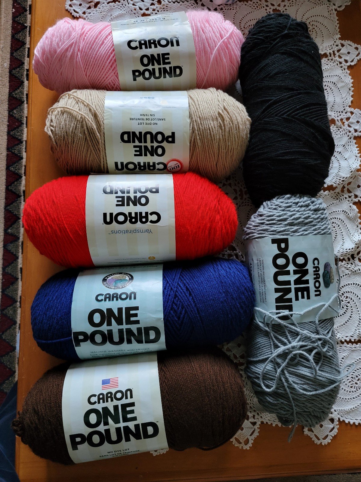 Over 7 pounds of Caron pounds of love yarn