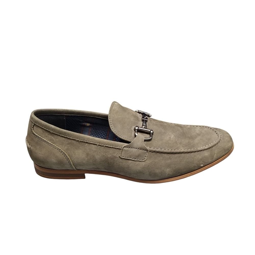 Steve Madden Debinair Nubuck Dress Shoes Mens Size 10 Gray Suede Leather Slip On