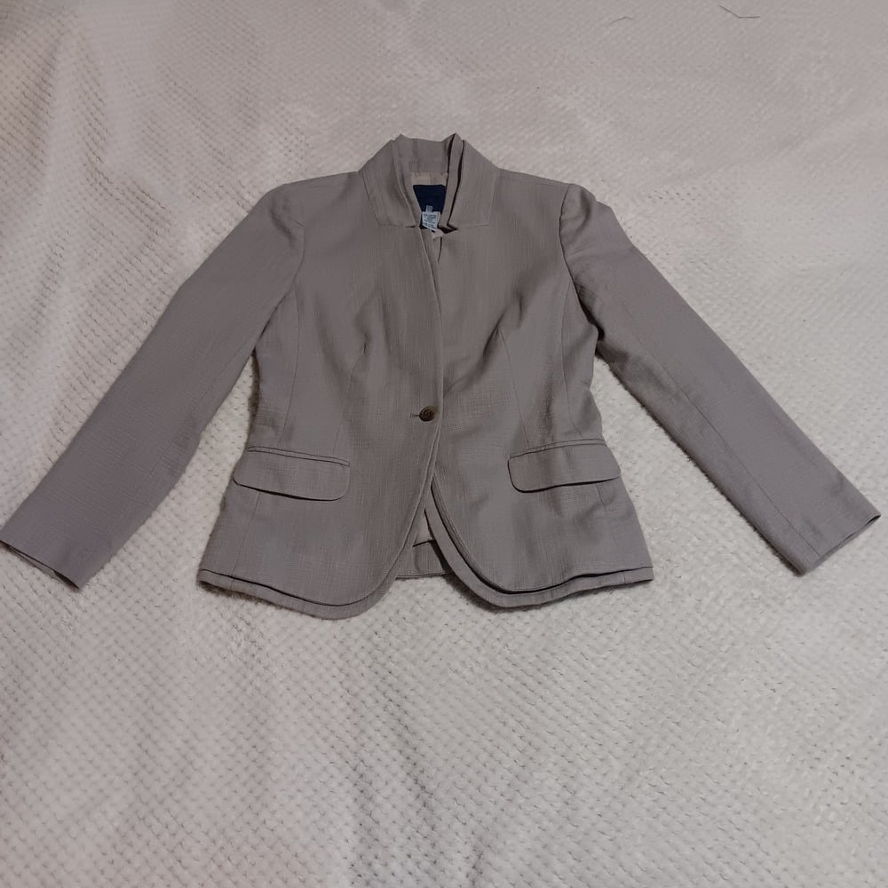 J.Crew Gray Blazer Double Lapel One Button Jacket Suit Cotton Elastane Career 0