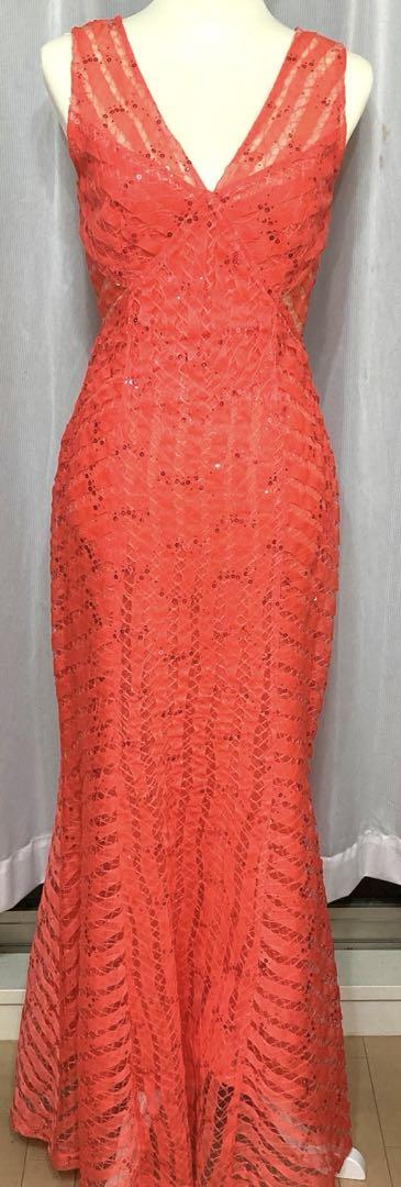 Maria Bonita USA Orange Beaded Long Dress, USA
