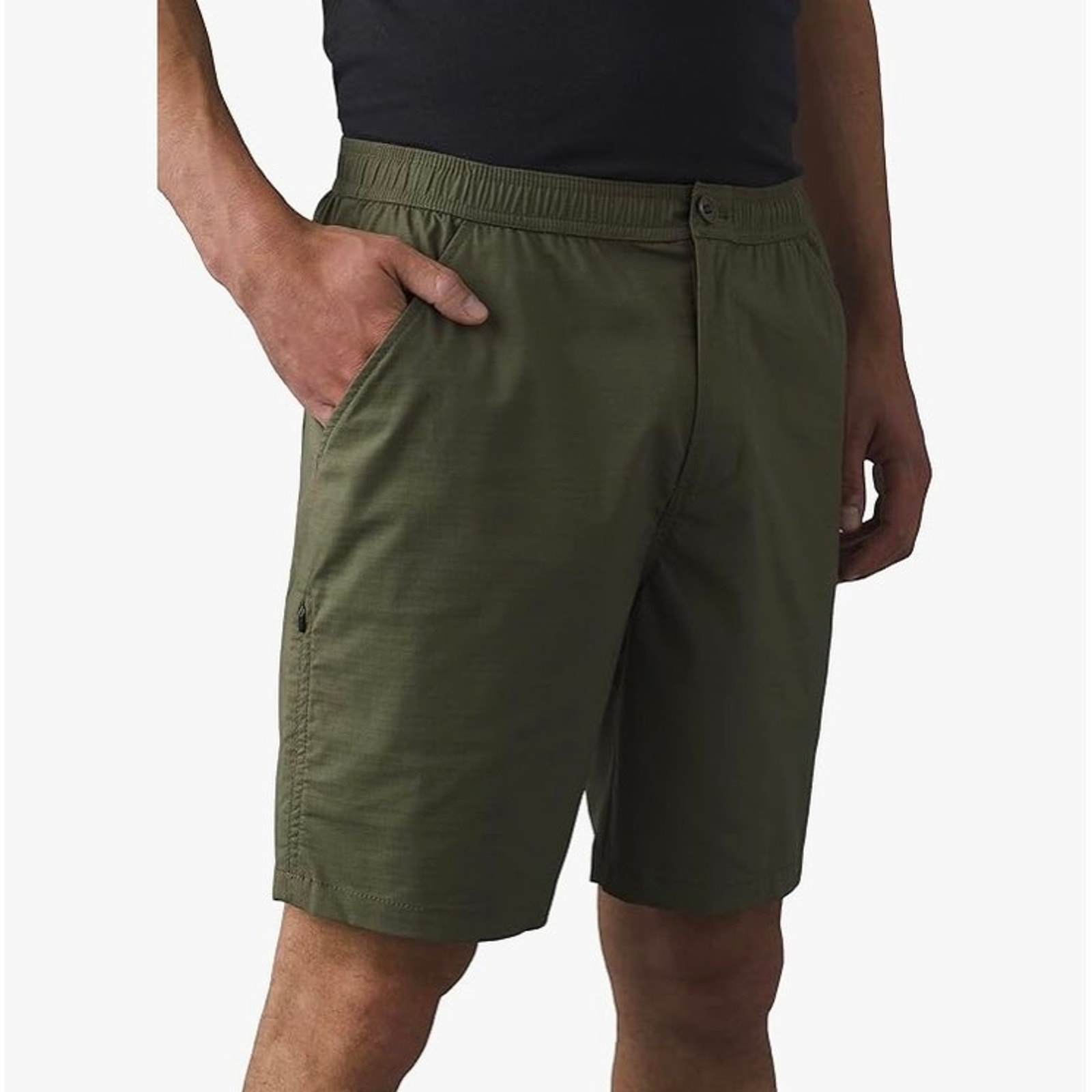 Prana Double Peak E-Waist 8 Short Men's XL Cargo Green Standard Fit Drawstring
