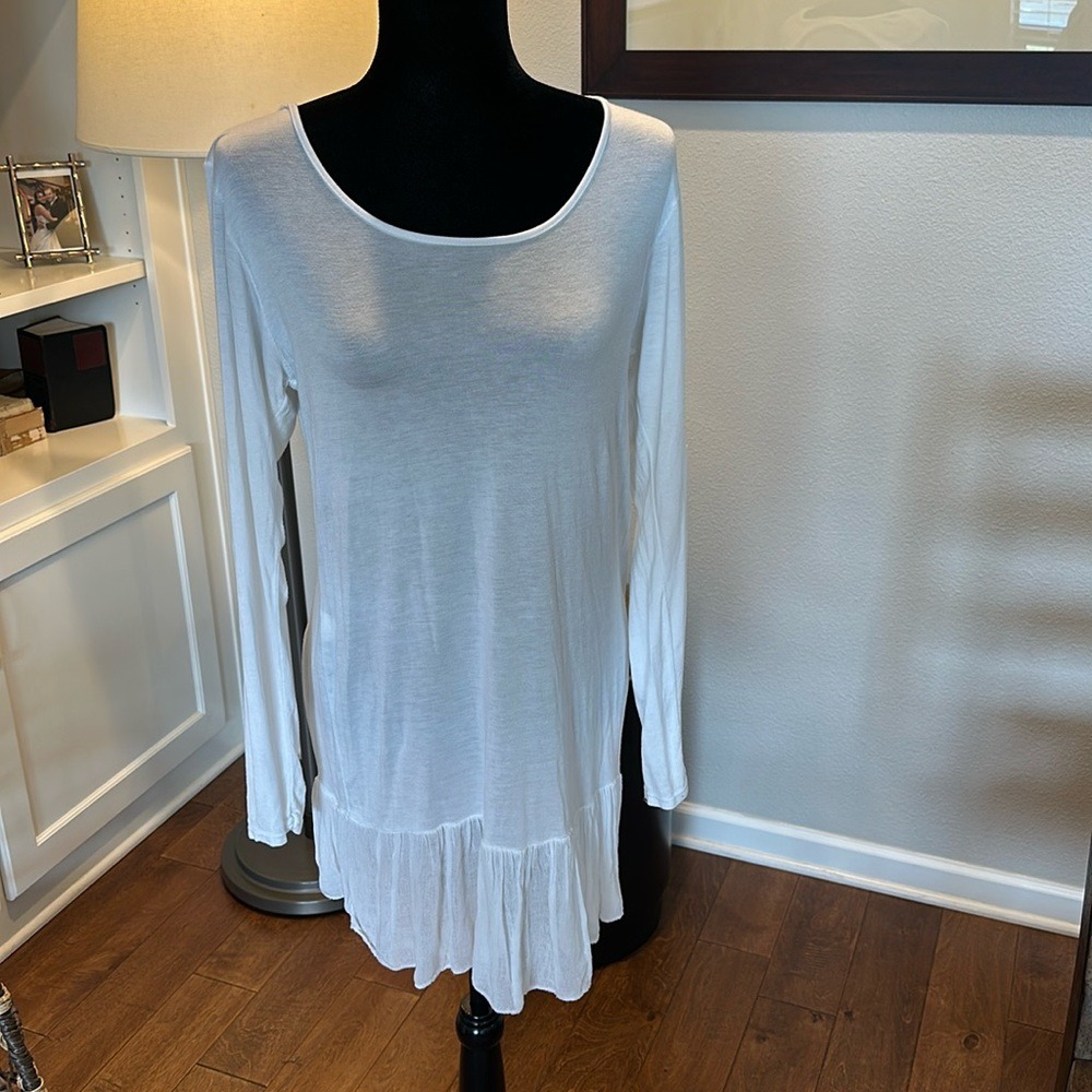 Scandal M/L White Viscose Elasthanne Made In Italy Boho Dress med large EUC