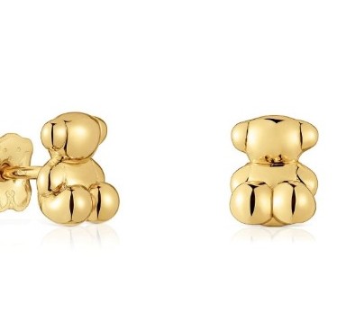 Tous Luxury Designer Sweet Dolls bear Earrings 18k yellow gold