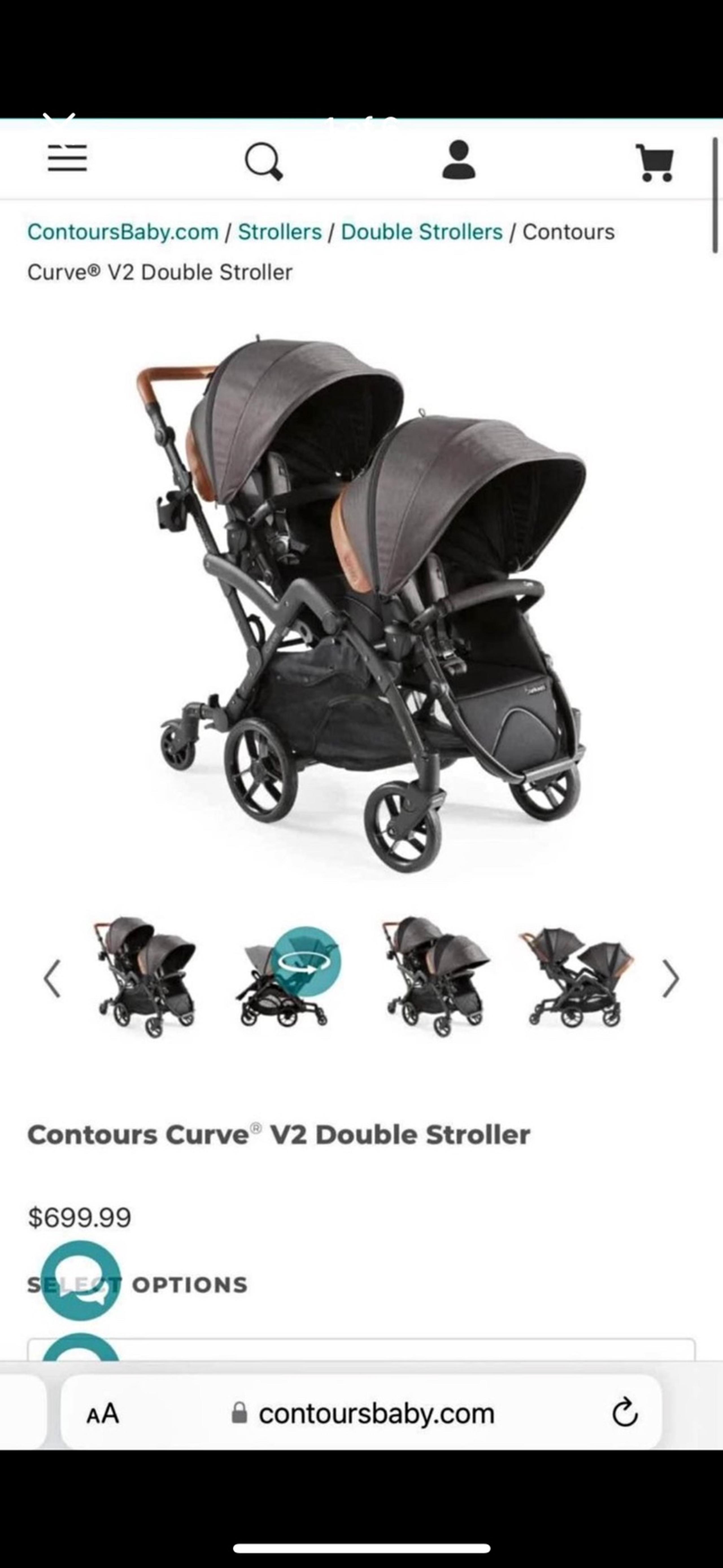 Contours curve v2 double stroller