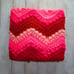Pink and Red Chevron Crocheted Baby Blanket