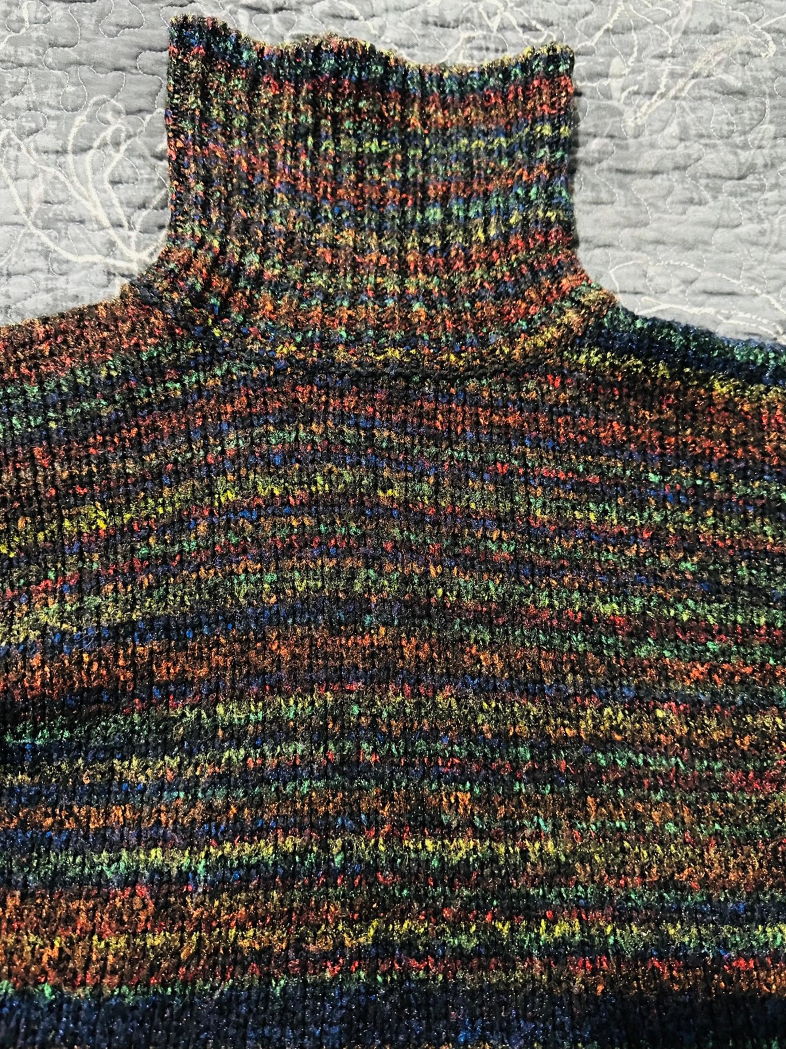 Tangents Women's Pullover Sweater Knit multi-colored turtleneck Size M