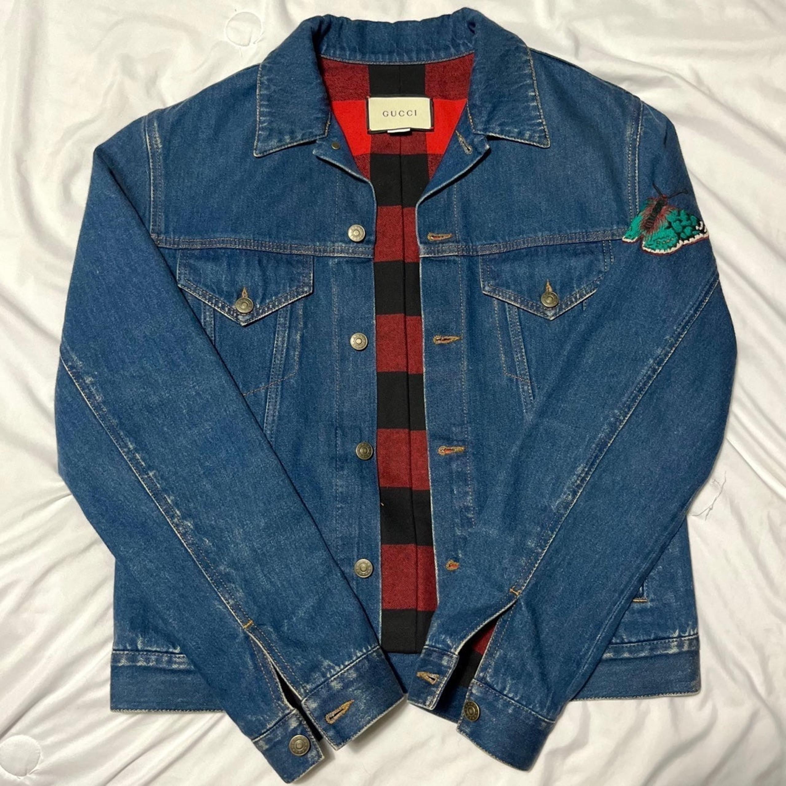 rare authentic gucci “l’aveugle par amour” denim jacket