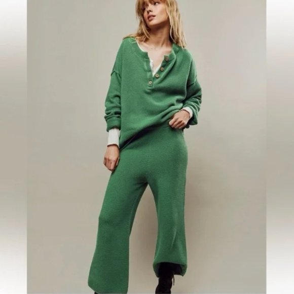 NWT Free People Hailee Sweater Set in Evergreen