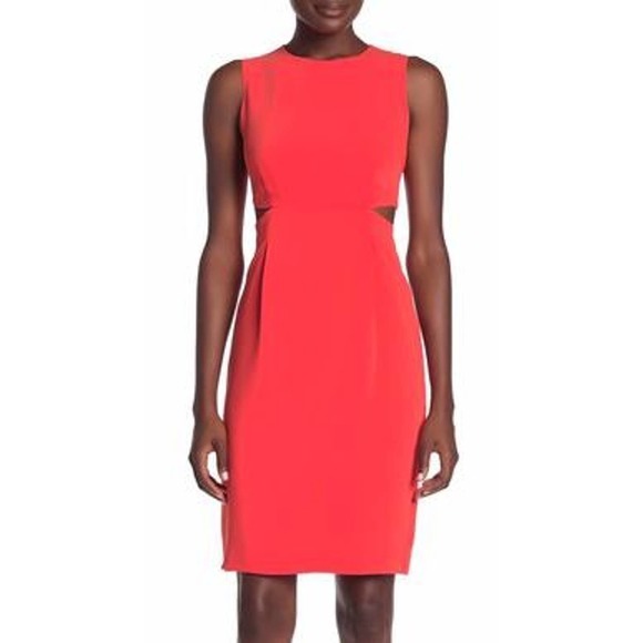 Trina Turk Side Cutout Sleeveless Mini Dress Orange