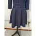 Nina Leonard Sweater Dress Women's Medium Black Blue Geo Print Rayon Round Neck