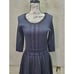 Nina Leonard Sweater Dress Women's Medium Black Blue Geo Print Rayon Round Neck