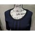 Nina Leonard Sweater Dress Women's Medium Black Blue Geo Print Rayon Round Neck