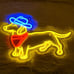 Cowboy Neon Sign for Wall Decor Dog Cowboy Hat Neon Light Western Cute