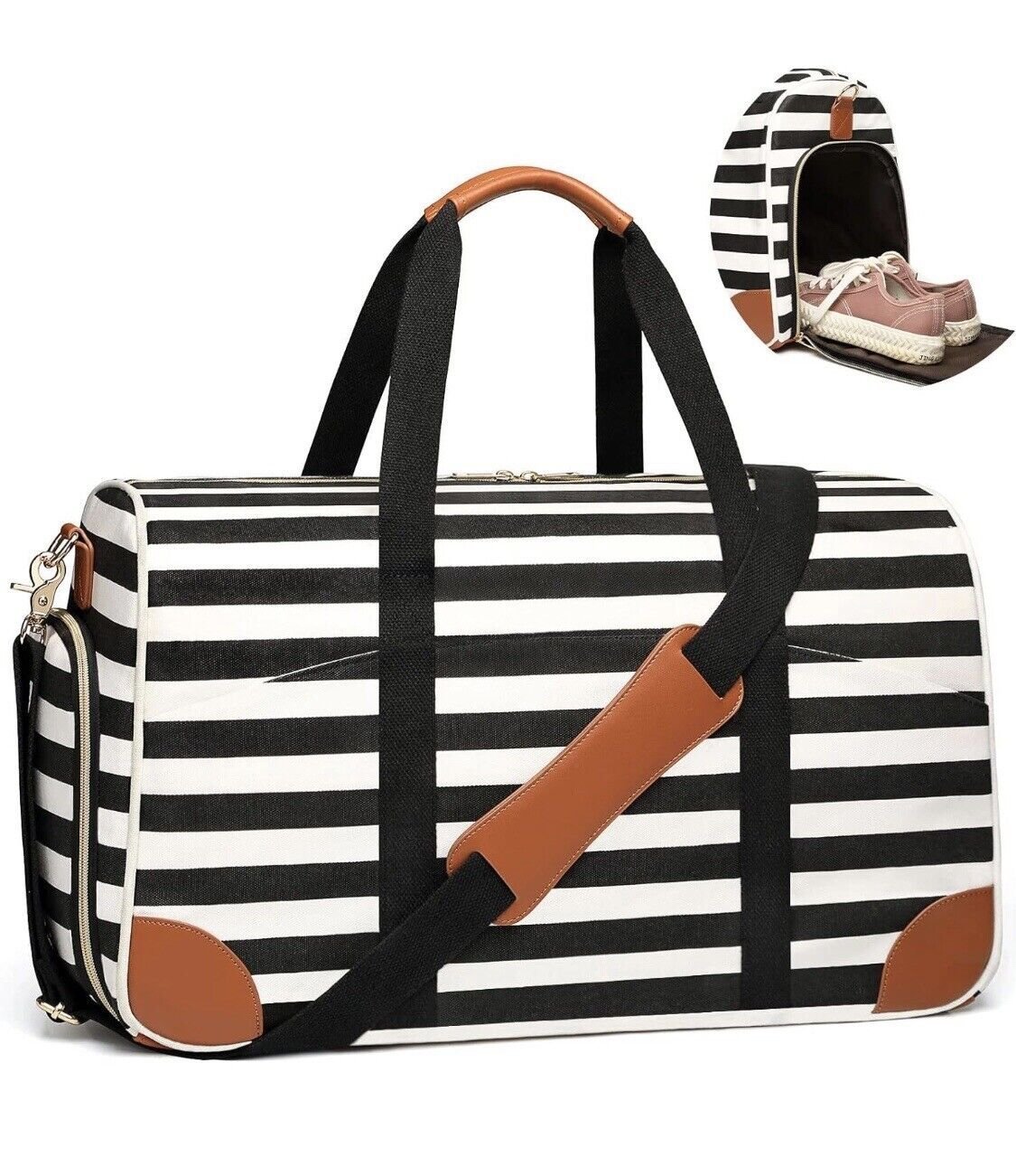 Overnight Bag for Women Canvas Weekend Travel Bag Ladies Duffle Tote Bags PU