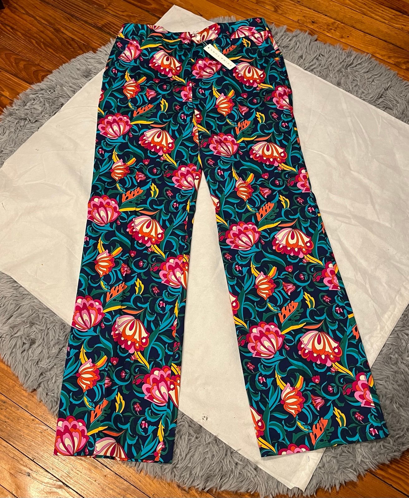 NWT Women’s TRINA TURK Colorful Floral Danno Pant Sz 10