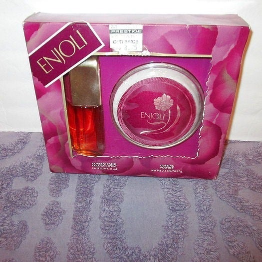 NOS Vintage ENJOLI Deluxe COLOGNE Spray DUSTING POWDER Original GIFT Set REVLON