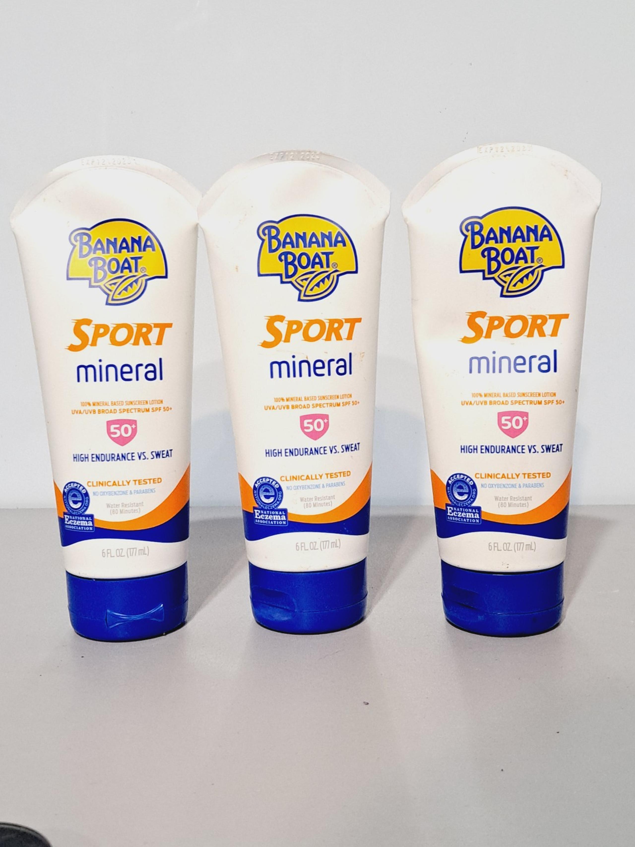 (3) Banana Boat Sport Mineral Sunscreen Lotion