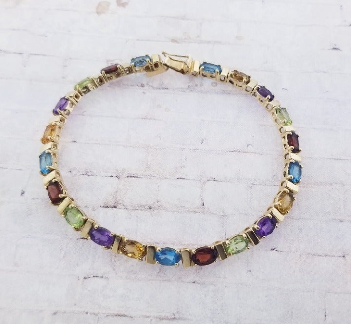 14kt Yellow Gold Multi Stone Bracelet