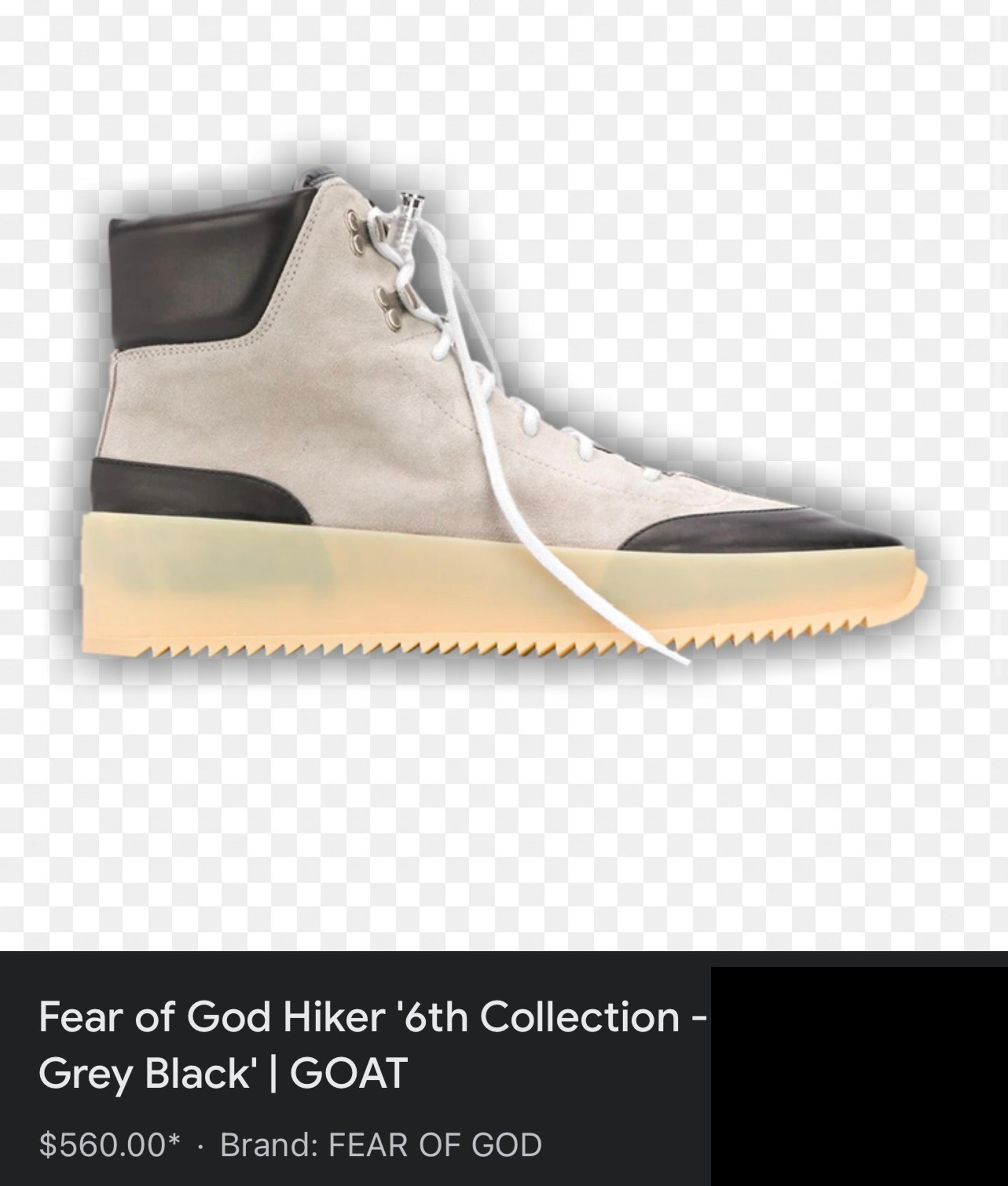 FEAR OF GOD Men’s 6th Collection Suede Hiker Sneakers God Grey 42 / 9 US $895