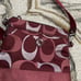 Coach burgundy shiny silver small crossbody bag