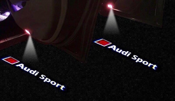 2Pcs 3D Audi Sports GHOST LASER PROJECTOR DOOR UNDER PUDDLE LIGHTS FOR AUDI