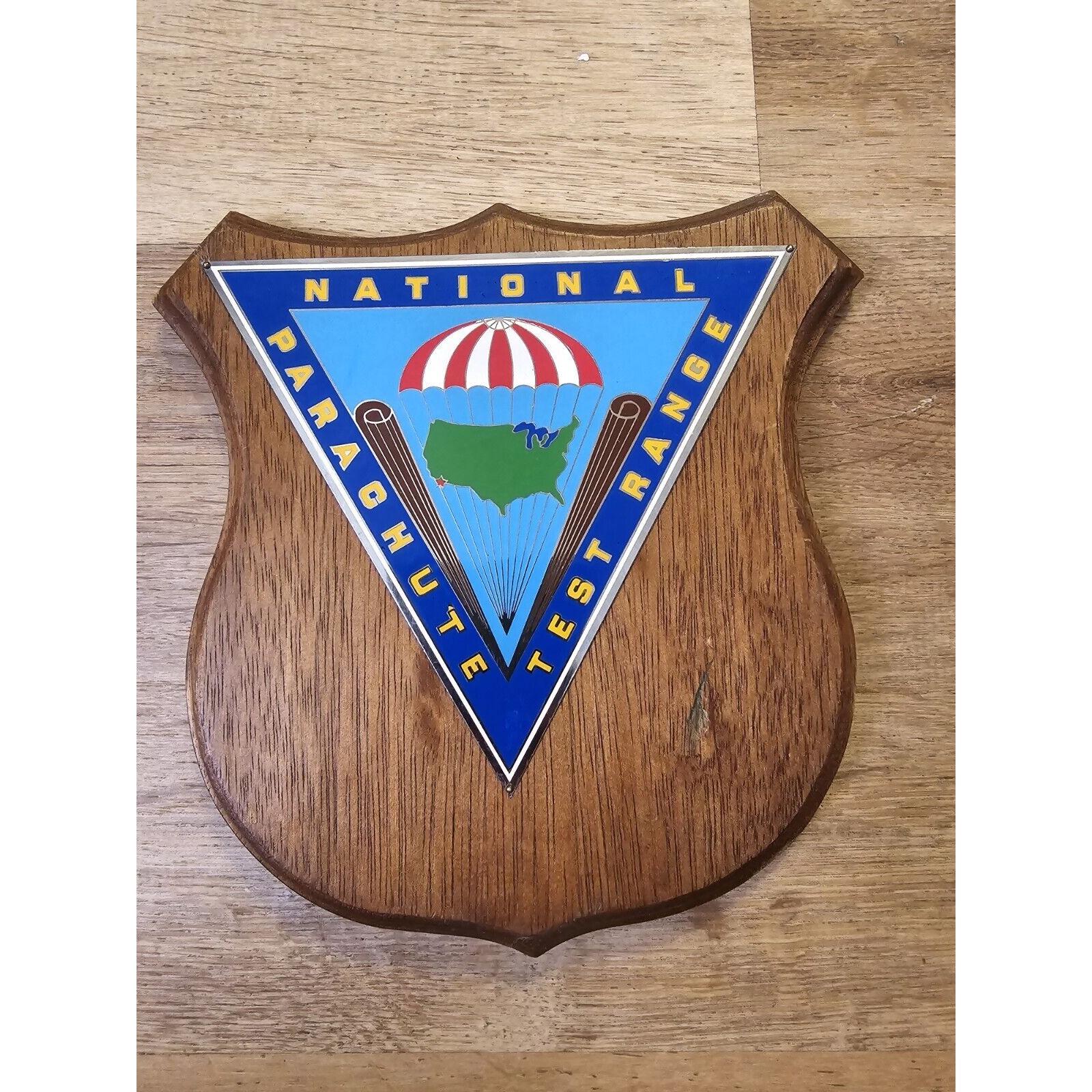Vintage US NAVY Ship Plaque NATIONAL TEST RANGE Wooden Military Memorabilia