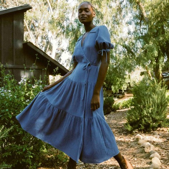 NWT Christy Dawn Augusta Dress in Lapis in cotton gauze