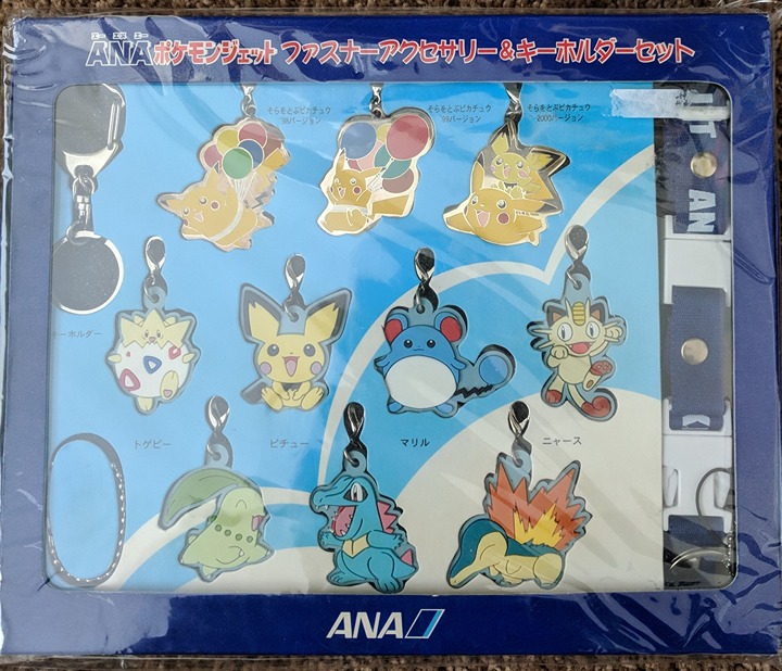 Pokemon Pikachu ANA Souvenir Togepi Totodile Cyndaquil Charms keychains lanyard