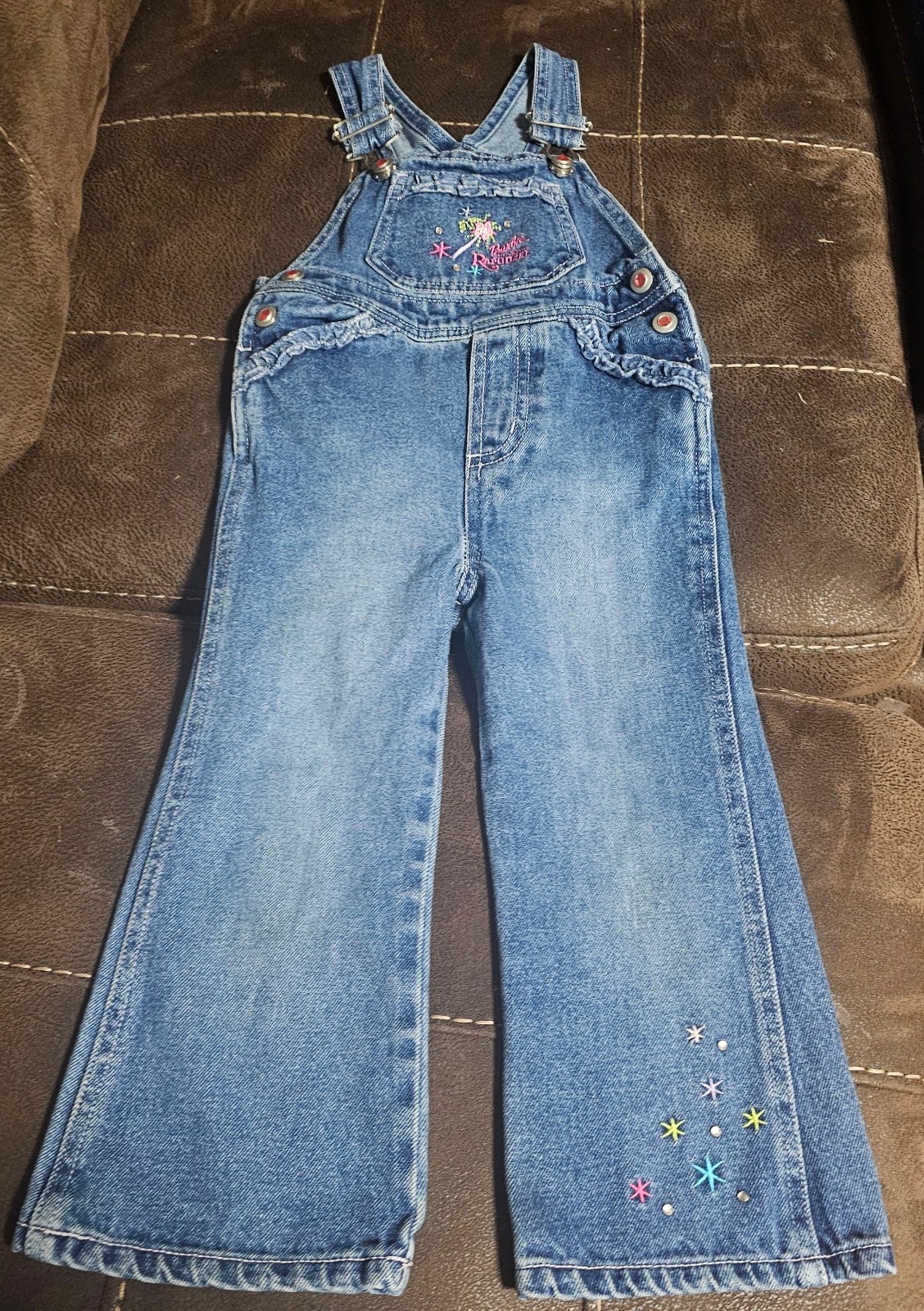 Y2k Barbie/Rapunzel denim overalls
