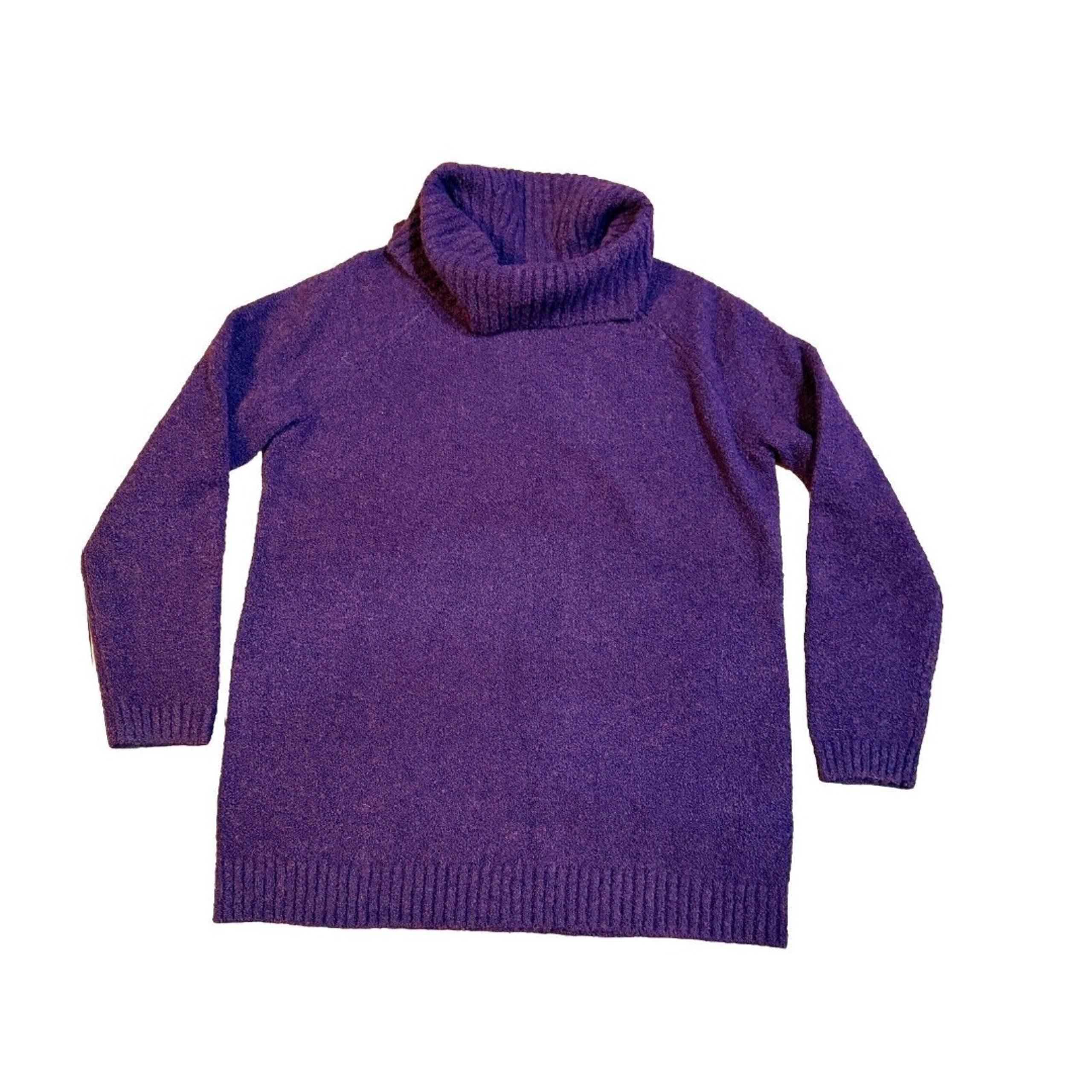 LL Bean Women’s Cozy Boucle Cowl neck Pullover Sweater Size XL Purple NEW W TAGS